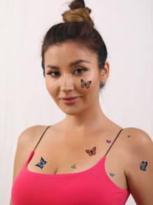 Tattoo Sticker Kits,4 sheets Butterfly Pattern Temporary Tattoos For Children,Tattoo Stickers Adults,Realistic Tattoo Floral, Butterfly ,For Women and Girls - Multicolor - View 5