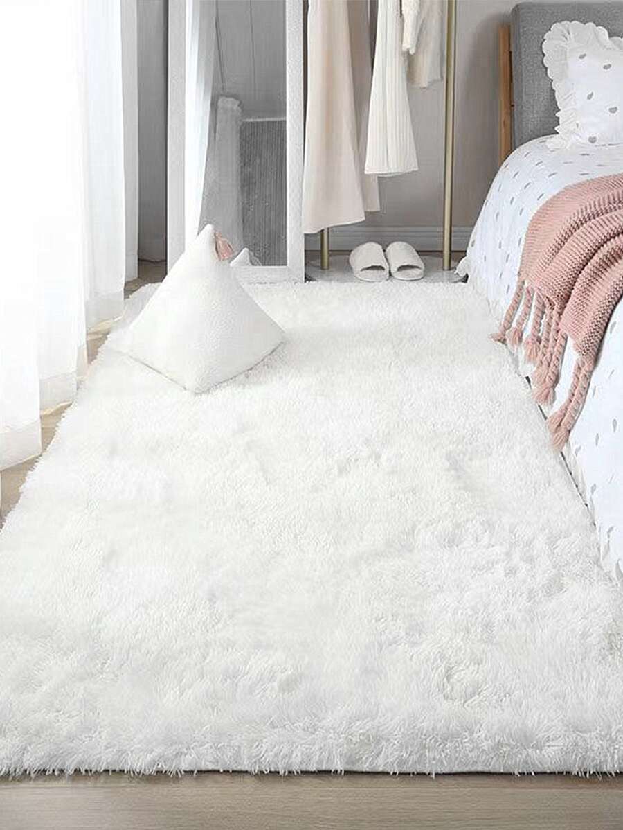 1pc Luxurious Plush Carpet Rug - Ultra-Soft, Non-Slip, Machine Washable Mat For Living Room, Bedroom, Hallway - Plush & Durable Home Decor, Perfect Christmas Gift, Bedroom Mat | Luxurious Area Mat | Nonslip Backing, Rugs For Living Room - White - View 1