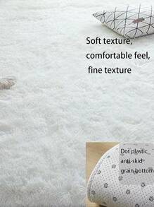 1pc Luxurious Plush Carpet Rug - Ultra-Soft, Non-Slip, Machine Washable Mat For Living Room, Bedroom, Hallway - Plush & Durable Home Decor, Perfect Christmas Gift, Bedroom Mat | Luxurious Area Mat | Nonslip Backing, Rugs For Living Room - White - View 4