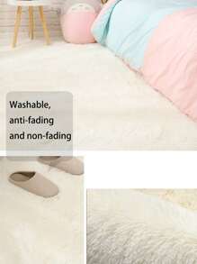 1pc Luxurious Plush Carpet Rug - Ultra-Soft, Non-Slip, Machine Washable Mat For Living Room, Bedroom, Hallway - Plush & Durable Home Decor, Perfect Christmas Gift, Bedroom Mat | Luxurious Area Mat | Nonslip Backing, Rugs For Living Room - White - View 5