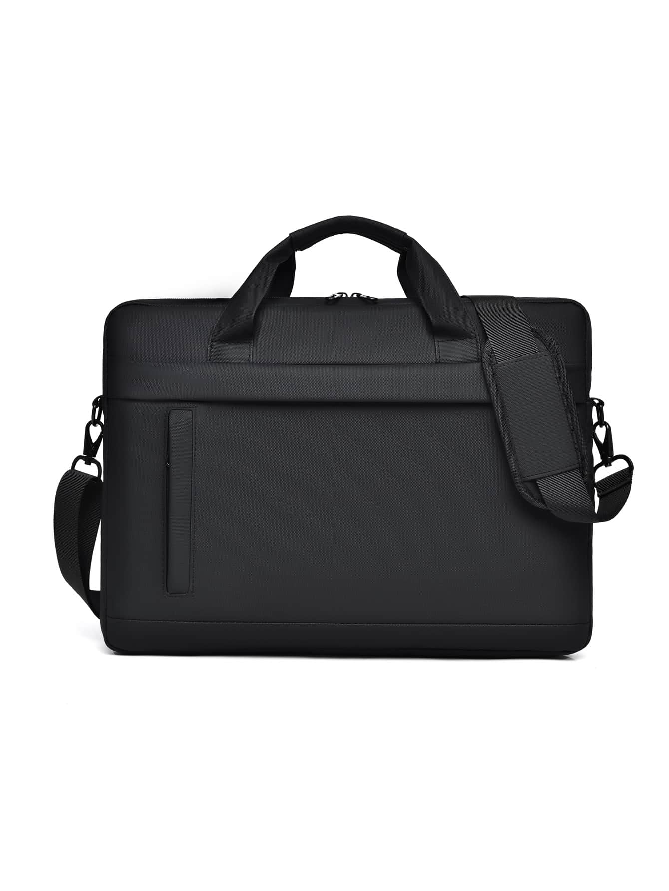 Men Minimalist Large Capacity Laptop Handbag Briefcase, Gift For Father - Black - View 1