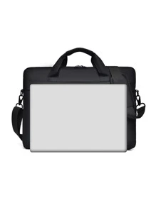 Men Minimalist Large Capacity Laptop Handbag Briefcase, Gift For Father - Black - View 4