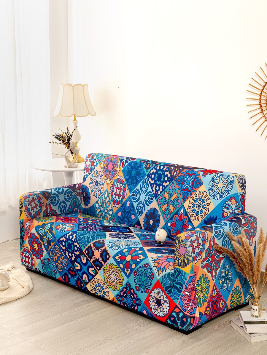 1入組幾何圖案沙發套現代滌綸彈力沙發套適合家居四季皆宜 - 彩色 - 查看 1