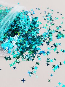 2 件装激光亮片星形美甲全息闪光闪亮四角星 DIY 美甲装饰片配件 - 彩色 - 查看 4
