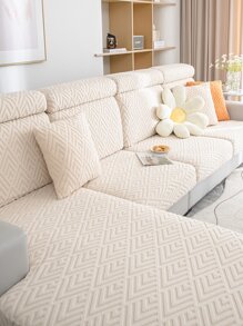 1入組米色沙發座墊套現代滌綸防滑彈力沙發靠墊套適合家用 - 白色 - 查看 1