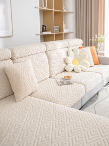 1入組米色沙發座墊套現代滌綸防滑彈力沙發靠墊套適合家用 - 白色 - 查看 6