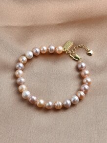 仿珍珠串珠手链 - 粉色 - 查看 1