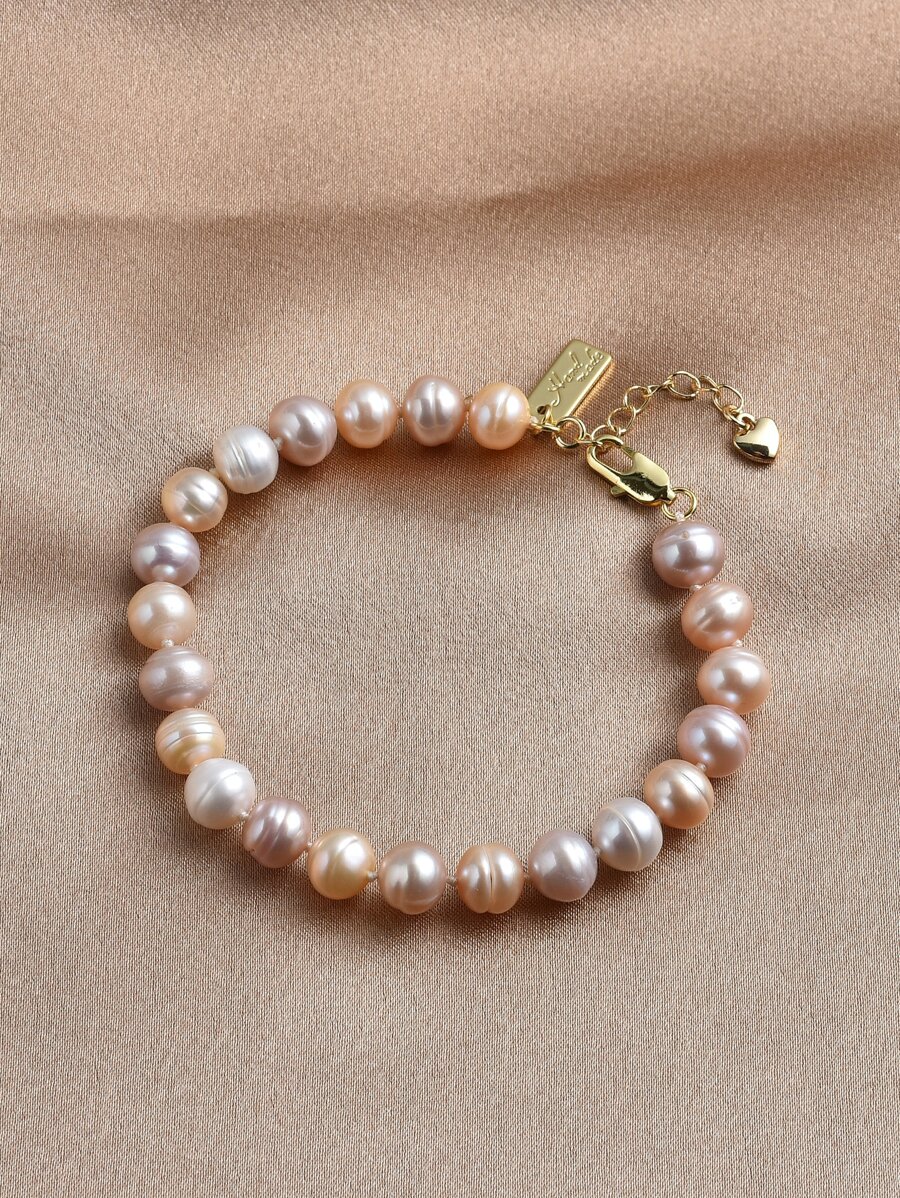 仿珍珠串珠手链 - 粉色 - 查看 1