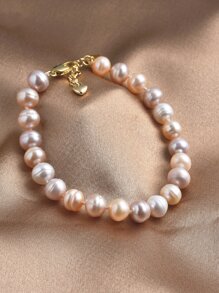 仿珍珠串珠手链 - 粉色 - 查看 2