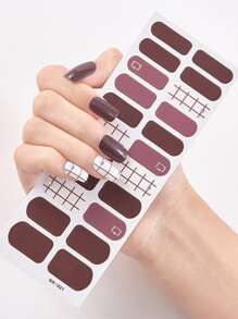 Nhãn dán móng tay đầy đủ hợp thời trang, Nhãn dán móng tay họa tiết hình học đầy đủ, Decal dán móng tay tự dính lấp lánh - Nhiều màu - Xem 1