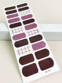 Nhãn dán móng tay đầy đủ hợp thời trang, Nhãn dán móng tay họa tiết hình học đầy đủ, Decal dán móng tay tự dính lấp lánh - Nhiều màu - Xem 5