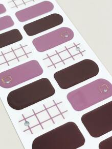 Nhãn dán móng tay đầy đủ hợp thời trang, Nhãn dán móng tay họa tiết hình học đầy đủ, Decal dán móng tay tự dính lấp lánh - Nhiều màu - Xem 6