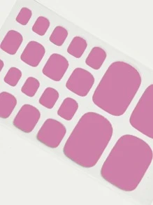 趾甲指甲油貼紙，指甲油條紋貼紙，全包覆自粘趾甲貼片，女性全覆式趾甲貼片，女孩DIY美甲藝術指甲貼紙 - 粉色 - 查看 4