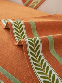 1pc Leaf Pattern Sofa Towel, Polyester Sofa Cover Blanket For Home, All Season - Orange - View 5