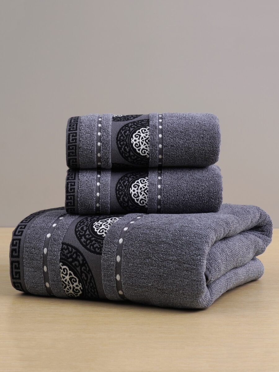 QIBHI 1条缎边纯色毛巾，柔软吸水，可作面巾、手巾、浴巾，适用于浴室、游泳池、健身房等场所，不同尺寸单独出售。请选择您需要的尺寸。家居浴室装饰，返校季，美容院适用，家用浴室浴巾，适用于美容院、酒店、运动场所，家居必备，毛巾，护肤浴巾 - 深灰色 - 查看 1