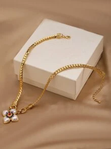 Đồ trang trí Ngọc Trai giả Đồ trang trí hoa Dây chuyền - Vàng - Xem 2