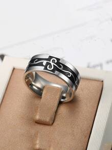 Men Dragon Textured Ring, For Jewelry Gift And Party - Silver - View 1