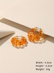 Hoa tai vòng tối giản - trái cam - Xem 3