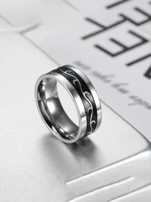 Men Dragon Textured Ring, For Jewelry Gift And Party - Silver - View 3