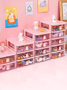 1 Hộp Nhựa Bảo Quản, Hình Thỏ Dễ Thương Trang Trí Máy Tính Để Bàn Hộp Bảo Quản Cho Gia Đình - Hồng - Xem 6