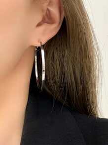 Minimalist Hoop Earrings - Silver - View 2