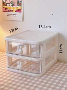 1 Hộp Nhựa Bảo Quản, Hộp Trang Trí Hình Thỏ Trong Suốt Cho Gia Đình - trắng - Xem 3