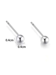 Bông tai hình tròn - Bạc - Xem 5