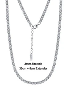 ORSA JEWELS Vòng Cổ Bạc Trang Trí Đính Đá Cubic Zirconia Cho Nữ Cưới Cô Dâu Trang Sức Mỹ - Bạc - Xem 4