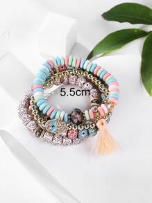 Cái/bộ Kim Cương Giả Bàn Tay Hamsa & Tua Rua Trang Trí Viền Lòng Bàn Tay Mắt Mặt Dây Chuyền Nhiều Lớp Vòng Tay - Nhiều màu - Xem 3