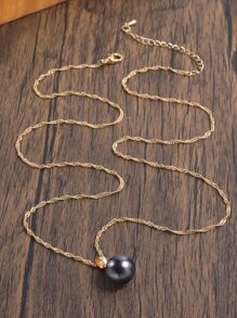 Vòng cổ ngọc trai giả - Xám - Xem 2