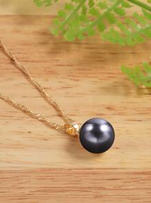 Vòng cổ ngọc trai giả - Xám - Xem 3