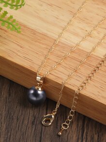 Vòng cổ ngọc trai giả - Xám - Xem 4