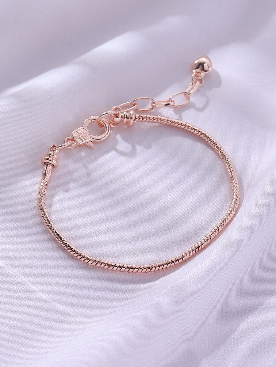 極簡素色手鏈 - 玫瑰金 - 查看 1