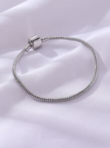Minimalist Chain Bracelet - Silver - View 1
