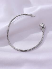 Minimalist Chain Bracelet - Silver - View 4