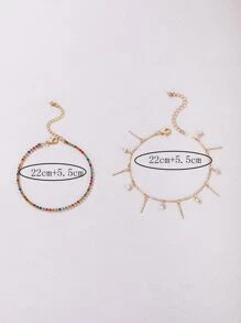 2 cái/bộ Vòng chân trang trí bằng kim cương giả - Nhiều màu - Xem 5