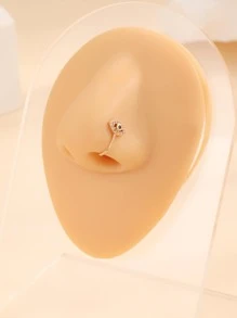 3入組/套方晶鋯石眼睛裝飾鼻環 - 金黃色 - 查看 3