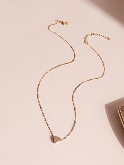愛心掛飾項鍊時尚簡約風心形墜飾項鍊