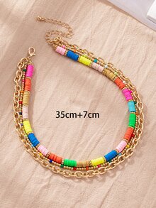 Gargantilla de color combinado a capas - Multicolor - Ver 4