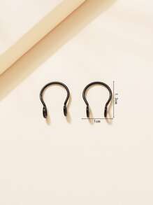 2入組/套極簡不銹鋼鼻環適合女士和女孩,不銹鋼首飾類哥特龐克首飾類 - 黑色 - 查看 4