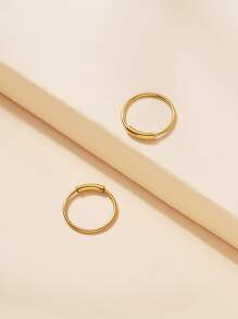 2入組/套極簡鼻環不銹鋼受歡迎穿孔身體鏈禮品適合女士和男士,不銹鋼首飾類