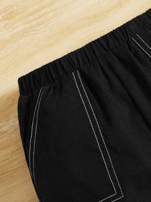 SHEIN 男童蓋式口袋側邊縫線貨物褲