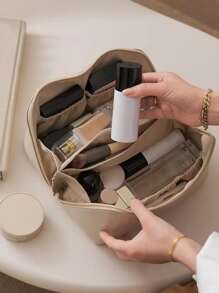 1pc Multi-layer Toiletry Travel Bag, Portable Wash Bag For Travel - Apricot - View 2