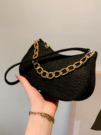 極簡鏈條裝飾法棍包