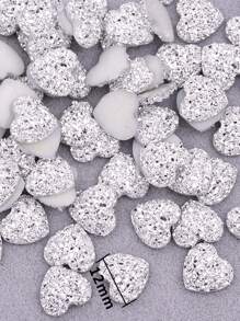 100 cái/bộ trang trí thiết kế đá Rhinestone, trang trí DIY hình trái tim sáng tạo để may vá - Bạc - Xem 3