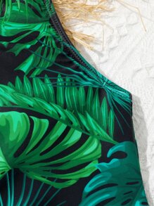 Tween Girl Tropical Print Bikini Set Summer Beach - Multicolor - View 3