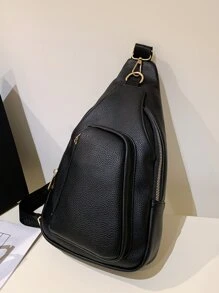 Mini Vải in nổi Của phụ nữ Đơn giản Túi Sling , Hợp thời Da giả Túi đeo chéo , Đa Túi Ngực Ví Nhiều ngăn Túi Sling Của phụ nữ Retro Dây kéo Túi đeo ngực Textured Da giả Túi đeo chéo , Hoàn hảo Đối với Ngựa Cưỡi - màu đen - Xem 6