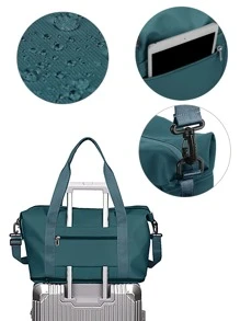 Travel Bag,Weekender Bags for Women, Waterproof Duffel Gym Tote Bag with Adjustable Strap, Expandable Large Capacity Carry On Overnight Bags for Women with Trolley Sleeve and Wet Pocket, travel duffel bags hospital bag - Green - View 6