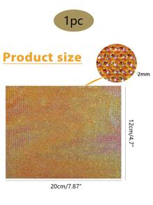 1roll Rhinestone Patch Sticker, Modern Glitter Detail Plastic DIY Fabric Sticker For Sewing - Gold - View 5