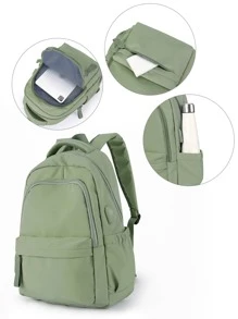 Cute School Bag For Teenager Girls Middle School Backpack College Students Book-Bag For Teen Girls Stylish Heart Shape Shoulder Bag, Gothic Zipper Crossbody Bag, Women Y2K Style Purse For Valentine's Day - Green - View 7